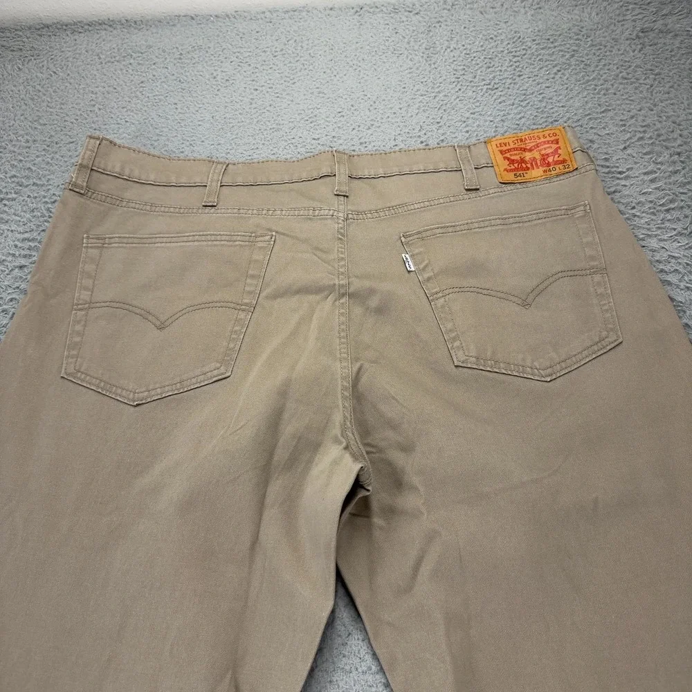 Levi's 541 Athletic Fit Jeans Mens 40x32 Khaki Tan Stretch Denim Pants Casual